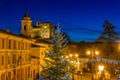Night view of medieval village at christmas Royalty Free Stock Photo