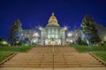 Night view of the historical Colorado State Capitol Royalty Free Stock Photo