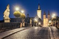 Old Main bridge in Wurzburg Old town, Germany Royalty Free Stock Photo