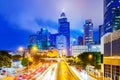 Night view of Hong Kong financial district Royalty Free Stock Photo