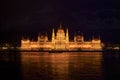 Night view on Hungarian Parlament building in Budapest Royalty Free Stock Photo