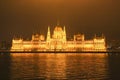 The night view of Hungarian parliament, Budapest , Hungary Royalty Free Stock Photo