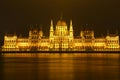 The night view of Hungarian parliament, Budapest , Hungary Royalty Free Stock Photo