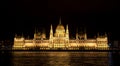 Night view of the Hungarian Parliament in Budapest, Hungary. Royalty Free Stock Photo