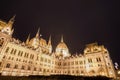 Night view of the Hungarian Parliament Building. Budapest, Hungary. Royalty Free Stock Photo