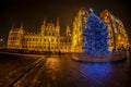 Night view of Hungarian Parliament Building, at Christmas time. Budapest, Hungary Royalty Free Stock Photo