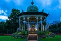 Night view of the iconic Music Pavilion in Bergen, Byparken, Norway Royalty Free Stock Photo