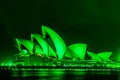 Night view of Iconic Sydney Opera House Sydney New South Wales Australia.