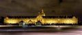 A night view of the illuminated Army Museum and Dome des Invalides cathedral, Paris Royalty Free Stock Photo