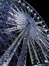 Night view of the illuminated ferris wheel on Place de la Concorde in Paris Royalty Free Stock Photo