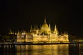 Night view of the illuminated Hungarian Parliament Building in Budapest, country of Europe. Hungary Royalty Free Stock Photo