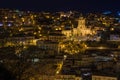 Night view of the illuminated Modica and the San Giorgio cathedral