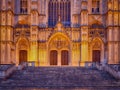 Night view illuminated St. Michael and St. Gudula Cathedral Brussels Bruxelles Belgium Royalty Free Stock Photo