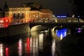 Night View Of Illuminated Stockholm Royal Opera