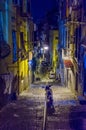 night view of illuminated street leading through the historical center of italian city naples - napoli....IMAGE