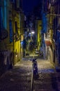 night view of illuminated street leading through the historical center of italian city naples - napoli....IMAGE