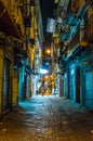 night view of illuminated street leading through the historical center of italian city naples - napoli....IMAGE