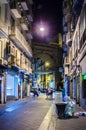 night view of illuminated street leading through the historical center of italian city naples - napoli....IMAGE