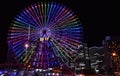 The night view of the illuminations in Japan Yokohama Royalty Free Stock Photo