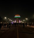 Night view of india gate in New Delhi India Royalty Free Stock Photo