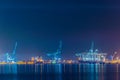 Night view of an industrial port in Kuwait....IMAGE Royalty Free Stock Photo