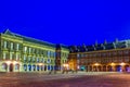 Night view of the inner courtyard of the Binnenhof palace in the Hague, Netherlands Royalty Free Stock Photo