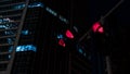 Night view of intersection in central city in China.