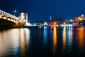 Night view of Istanbul. Panorama cityscape of famous tourist destination Golden Horn bay part of Bosphorus strait and Galata Royalty Free Stock Photo