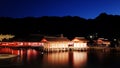 Night View of the Itukashima Shrine on Miyajima island, Hiroshima Prefecture, Japan Royalty Free Stock Photo