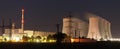 Night view of Jaslovske Bohunice nuclear power plant Royalty Free Stock Photo