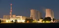 Night view of Jaslovske Bohunice nuclear power plant Royalty Free Stock Photo