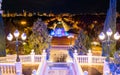 Night view of Jose Antonio Labordeta park or Parque Grande in Zaragoza Royalty Free Stock Photo