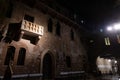 Night View of Juliet's Balcony in Verona, Italy Royalty Free Stock Photo