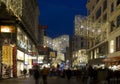 Night view of Kartner street in Vienna at winter time Royalty Free Stock Photo