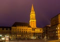 NIght view of Kiel city hall, Germany Royalty Free Stock Photo