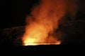 Night view of the Kilauea caldera at night, with lava glow, Big Island, Hawaii Royalty Free Stock Photo