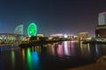 Kisha-michi Bridge, InterContinental Yokohama Grand and Yokohama Cosmoworld amusement park
