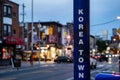 Night view of Koreatown sign in Toronto. Royalty Free Stock Photo