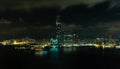 A night view of the Kowloon waterfront at night with boat light trails - 1