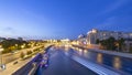 Night view of the Kremlin and Moskva River, Moscow, Russia--the most popular view of Moscow Royalty Free Stock Photo