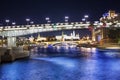 Night view of the Kremlin and Moskva River, Moscow, Russia--the most popular view of Moscow Royalty Free Stock Photo