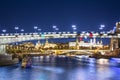 Night view of the Kremlin and Moskva River, Moscow, Russia--the most popular view of Moscow Royalty Free Stock Photo