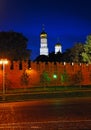 Night View of the Kremlin wall and Ivan the Great Bell Tower Royalty Free Stock Photo