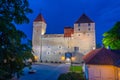 Night view of Kuressaare Castle in Estonia