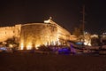 Night view of the Kyrenia Castle in Northern Cyprus. Royalty Free Stock Photo