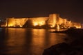 Night view of the Kyrenia Castle in Northern Cyprus. Royalty Free Stock Photo