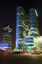 Night view of La DÃÂ©fense. Royalty Free Stock Photo