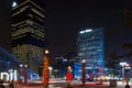 Night view of La DÃÂ©fense. Royalty Free Stock Photo