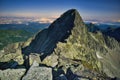 Night view of Ladovy stit from Maly Ladovy stit summit peak during autumn Royalty Free Stock Photo