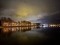 Night view of the lake Anne in Tartu, Tartu maakond, Estonia, November 2022 Royalty Free Stock Photo